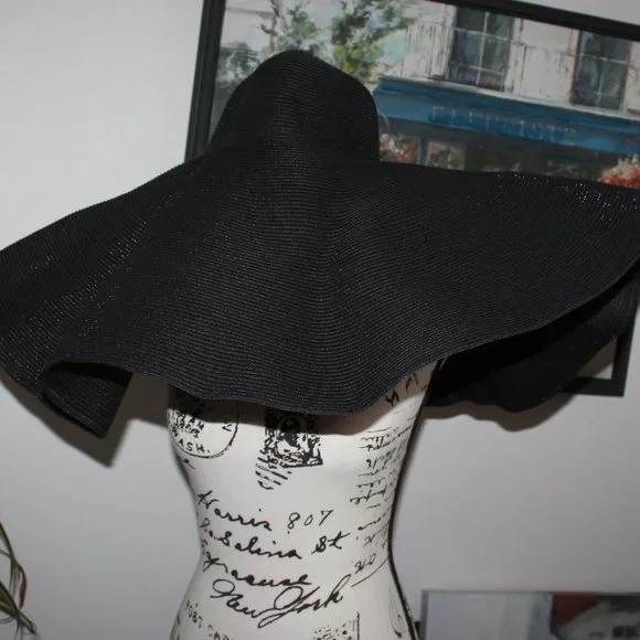 Accessories | Womens Foldable Extra Wide Brim Hat Black New  display picture 1